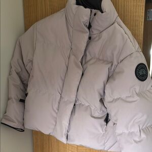 Canada Goose Stylish Cream Puffer Jacket